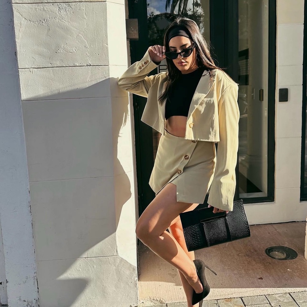 WEWOREWHAT | 2pc beige suit set